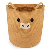 Hkojewp Highland Cow Basket front view showing spacious laundry storage