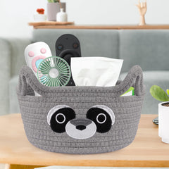 Hkojewp nursery round woven basket, soft cotton rope, gentle on baby essentials.