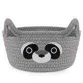 Hkojewp raccoon storage basket with ears handles, easy to carry and tidy nursery items.