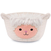 Hkojewp small sheep basket face close-up for nursery organization.