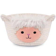 Hkojewp small sheep basket face close-up for nursery organization.