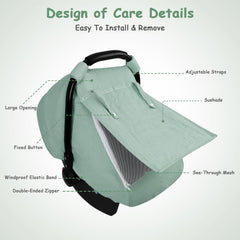 HNHUAMING full-coverage protection shields baby from wind, dust, and sun.