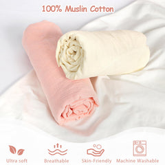 HNHUAMING beige muslin crib sheet on mattress provides gentle airflow and softness.