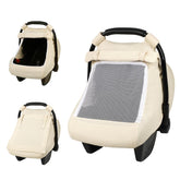 HNHUAMING car seat cover in apricot with soft muslin fabric for cooling shade