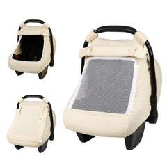 HNHUAMING car seat cover in apricot with soft muslin fabric for cooling shade