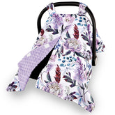 HNHUAMING car seat cover floral purple, soft and breathable for baby travel