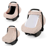 HNHUAMING car seat cover in soft muslin fabric showing gentle breathability for baby comfort