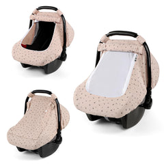 HNHUAMING car seat cover in soft muslin fabric showing gentle breathability for baby comfort