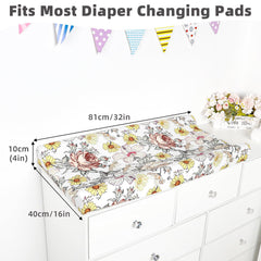 HNHUAMING changing pad cover uses strong elastic bands for a secure fit on most 32x16 inch pads.
