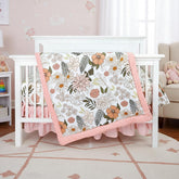 HNHUAMING daisy flower quilt adds cozy warmth to a baby girl's nursery.