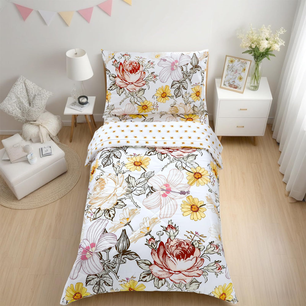 HNHUAMING floral quilted comforter in ultra-soft microfiber for cozy nights.