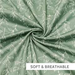 Soft polyester fabric of HNHUAMING Green Sage nursing pillow cover shown for comfort