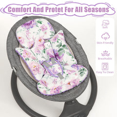 HNHUAMING head support highlights gentle cradle for baby's head and neck during travel.
