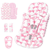 HNHUAMING infant car seat insert with pink bow for gentle head and body support.