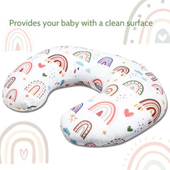 HNHUAMING Rainbow Nursing Pillow Cover close-up of soft hypoallergenic fabric