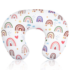 HNHUAMING Rainbow Nursing Pillow Cover on a standard pillow for easy feeding comfort
