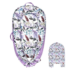 HNHUAMING baby lounger cover with purple floral pattern for cozy newborn comfort.