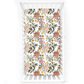 HNHUAMING neutral floral crib sheet with a 52x28 fit, soft and cozy for naps.