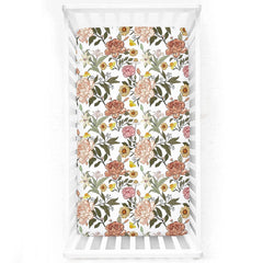 HNHUAMING neutral floral crib sheet with a 52x28 fit, soft and cozy for naps.