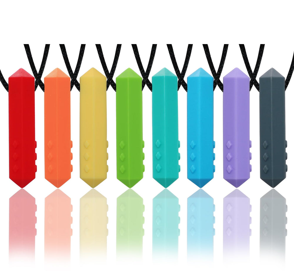 Hoaisun chew necklaces rainbow crayons for calming sensory exploration
