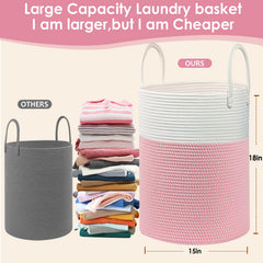 HOBASKET dual-tone basket in white and pink adds decorative storage