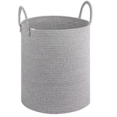 HOBASKET large laundry basket in cotton rope with 55L capacity for blankets and toys