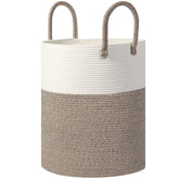 HOBASKET large laundry basket in cotton rope holding blankets for laundry storage