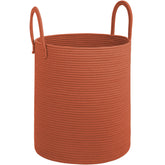 HOBASKET 60L cotton rope laundry basket with handles, easy to move between rooms.