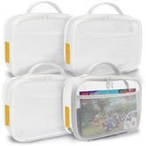 Holay 4-pack PVC zipper blocks case closed, portable storage for toys and clay