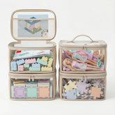 Holay clear toy storage bags with handle front view for easy rotation