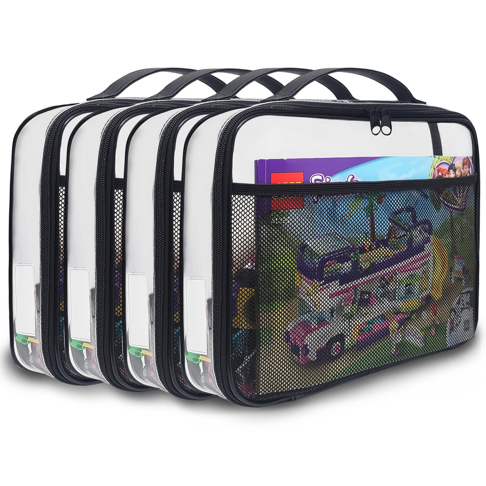 Holay PVC zippered blocks set main view with clear contents.