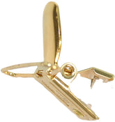 Hold-Up Gold No-Slip clip on a 12-inch suspender, secure grip and elegant finish
