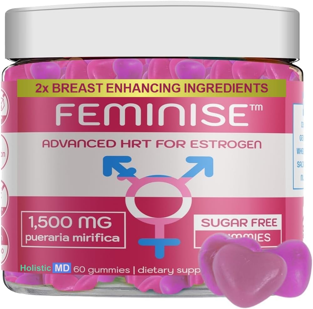 Holistic MD HRT gummies bottle pour for daily use and routine support.