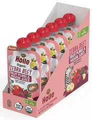Holle smooth puree texture close up emphasizes creamy consistency ideal for spoon feeding