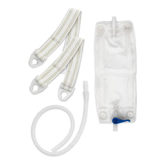 Hollister 9349 leg bag highlighting anti-reflux valve and easy drain design.