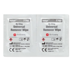 Hollister Adapt adhesive remover wipes pack shown for gentle, sting-free removal.