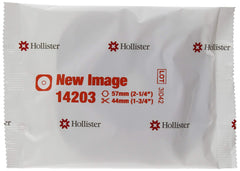 Hollister New Image FlexWear barrier assembly secures adhesion for ostomy care and leakage prevention.