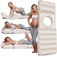 HOLO pregnancy pillow with tummy hole provides comfortable front-lying support.