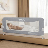 HOMEAL bed rail 59inch foldable gray for secure toddler sleep