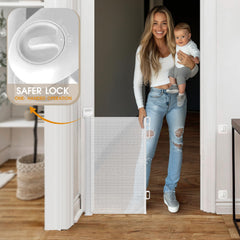 HOMEAL gate installed on a porch for safe indoor-outdoor access.