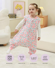 HOMEAL toddler sleep sack shows foot openings for easy movement.