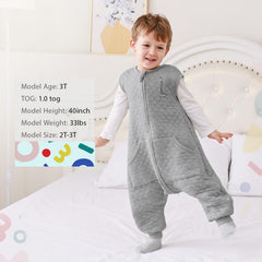 HOMEAL Toddler Sleep Sack with Legs leg-length adjustment snaps support growing kids.