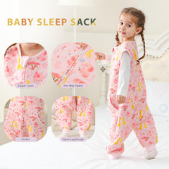 HOMEAL Sleep Sack with Legs zipper details highlight dual-direction zippers for easy changes