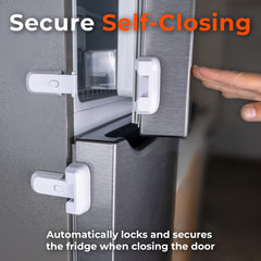 HomeBrella fridge lock installed with no drilling required.