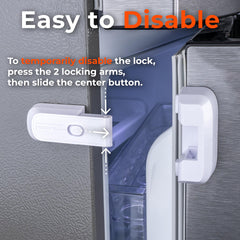 HomeBrella fridge lock on door helps prevent unwanted access.