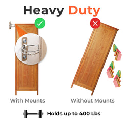 HomeBrella heavy-duty stainless steel brackets highlight durable mounting hardware.