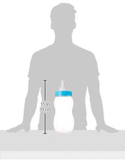 Homeford milk bottle bank in light blue, a stylish keepsake for baby shower memories.