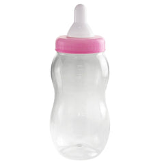 Homeford jumbo plastic baby milk bottle coin bank in light pink, ideal as a playful centerpiece.