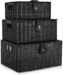 Homepeaz large woven basket set for versatile home organization and clutter control.