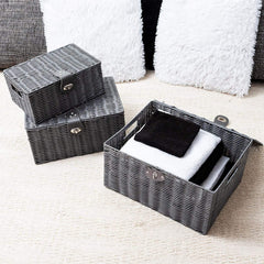 Homepeaz basket-stackable-design saves space while keeping items organized.
